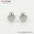 E-618 Xuping Jewelry Fashion Rhodium color diseño simple aretes en forma de corazón pendientes